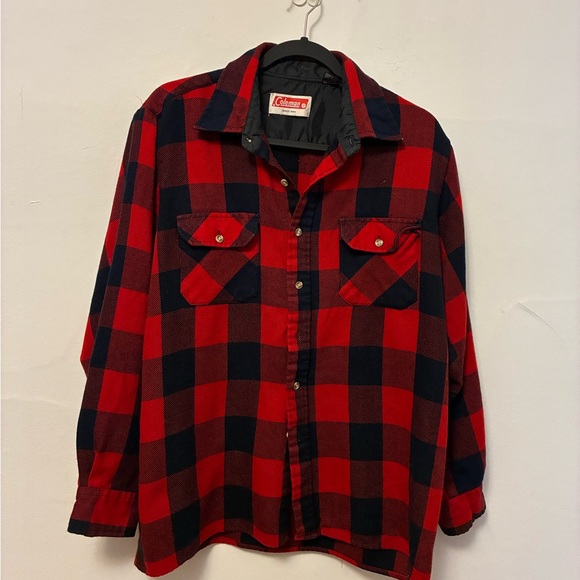 Coleman Tops - Coleman Red & Black Buffalo Plaid Flannel Shirt Medium